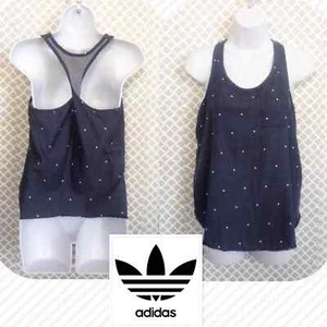 Adidas frayed bottom chambray twist racerback tank Top Women’s Size S Small - Picture 1 of 6