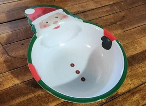 Tiefe Weihnachtsmann Schale Melamin Weihnachten 8,25 Zoll Durchmesser plus Kopfgriff - Bild 1 von 2