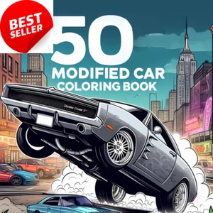 50 Modified Cars Coloring Book: Fun Automotive Adventure for Car Lovers - Picture 1 of 12