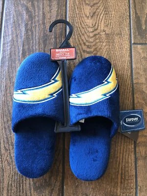 Zapatillas de equipo NFL LA Chargers zapatos sin cordones para la casa Foco para hombre pequeñas 7-8 Foto 1 de 4