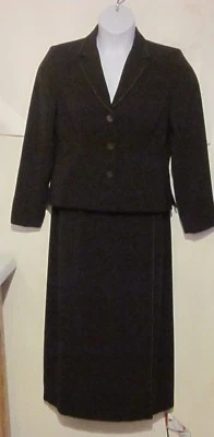 Norton McNaughton Falda Marrón 12P Traje Con Chaqueta Talla 10P 10 Petite j58 Foto 1 de 4