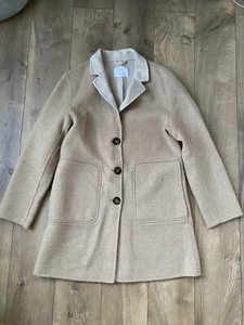 zara kids Boy Girl Rustic wool blend beige long coat 13-14 years - Picture 1 of 7