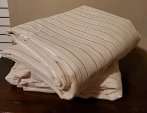 Croscill Home Curtain X 2 Panels Ivory Champaign Classic Stripe 44x85 Rod Pocket - Picture 1 of 3