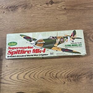 Vintage Gullows Flying Model Supermarine Spitfire MK-1 WW2 Authentic Scale Kit