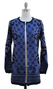 Womens Basic Open Front Long Sleeve Blue Knitted Cardigan Sweater Coat - Picture 1 of 2