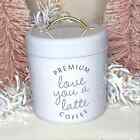 Love You A Latte Metal Tin Storage Container Coffee Canister Cookie Jar