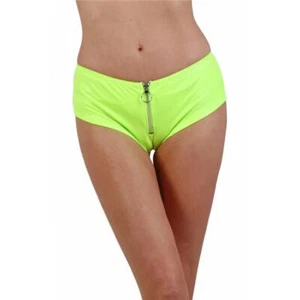 Sexy Damen Gogo Wetlook Hotpants mit Zipper Neon Grün #GW1291 - Picture 1 of 9