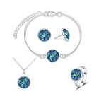 Jewelry Set Necklace Shiny Rhinestones Ring Beauty Bracelet