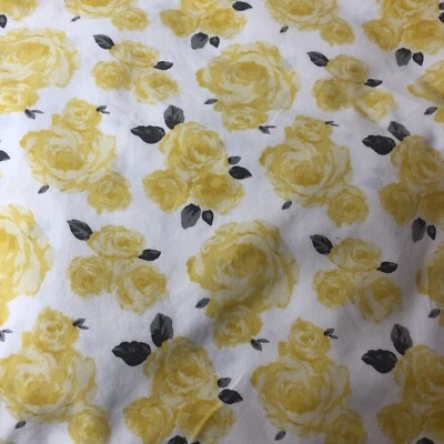 Pottery Barn Baby Emily & Meritt Yellow Roses Floral Organic Crib Fitted Sheet - Image 1 of 4