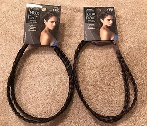 Marca Scunci, (Lote de 2), cabello sintético, cabeza trenzada envoltura en morena oscura. NUEVO. - Imagen 1 de 10