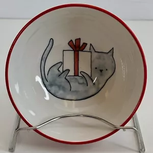 Plato de cerámica para gato de Navidad comida agua cuenco celebraciones de Navidad nuevo - Imagen 1 de 5
