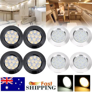 2-12pcs Caravan RV Recessed Down Lights 12V LED Under Cabinet Lamp Chrome/Black - Picture 1 of 30