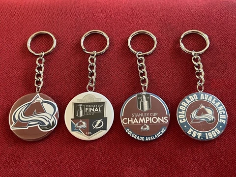 Colorado Avalanche Stanley Cup Champs memorabilia -  4 x 1.75" keychains (long) Cover