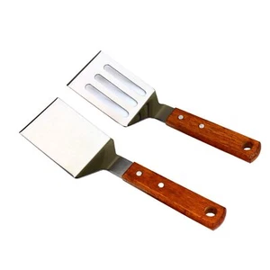 2 PCS Metal Spatula for Cast Iron Skillet, Stainless Steel Grill Spatula Slotted - Picture 1 of 7