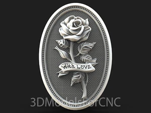 3D Model STL File for CNC Router Laser & 3D Printer Rose - Picture 1 of 1
