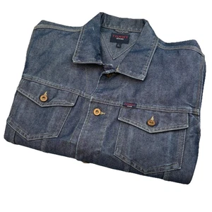 Vintage 90er Tommy Jeans Herren Large Blau Denim Knopfleiste Jacke THJ 85 Knöpfe - Bild 1 von 13