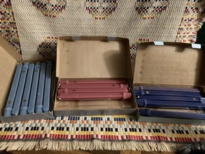 Partylite Vtg 10” Square Unscented Candles Lot 15 Navy Colonial Rose French Blue - Picture 1 of 7