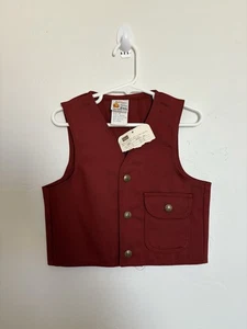 Vintage Winnie The Pooh Maroon Vest Size 6 Kids - Picture 1 of 5