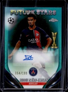 2023 Topps Chrome UEFA Warren Zaire-Emery Future Stars Auto Aqua Refractor #/199 - Picture 1 of 2