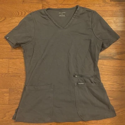 Jaanuu Women’s Scrub Set Teal gray Top Jogger Bottom medium work attire scubs - Image 1 of 4