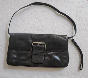 Black Vintage GIANI BERNINI Soft Patent Leather Bag Purse Clutch 2 Pockets - Picture 1 of 6