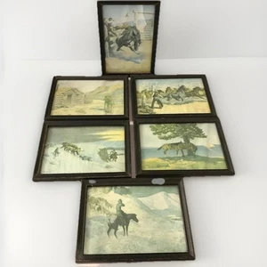 Will James Kunstdruck 1930er Western Cowboy Ranch Dekor Vintage gerahmt rustikal LOT - Bild 1 von 24