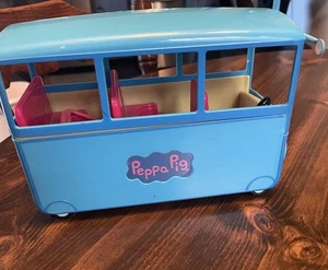Vintage Peppa Pig Playset Blue Peppas School Bus - Picture 1 of 3