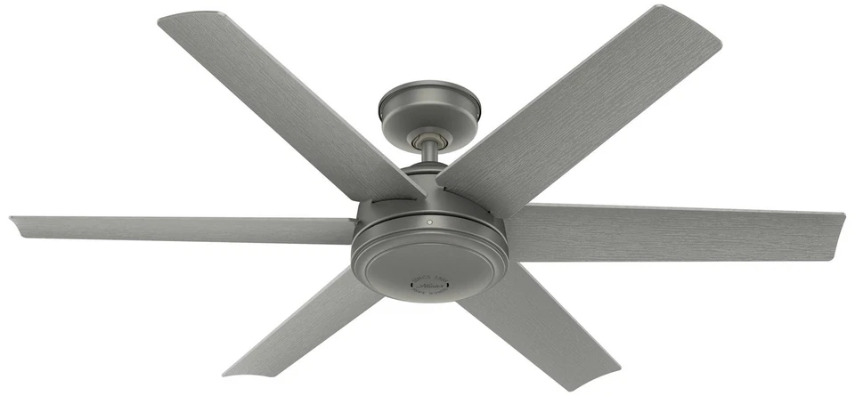 Ventilador exterior Hunter Jetty Matte Silver WeatherMax 52" con control de pared Foto 1 de 1