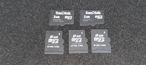 X5 2GB Micro SD Cards - Bundle Joblot Sandisk microSD Five Cards 2 GB Gigabyte - Picture 1 of 3
