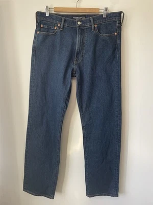 Abercrombie & Fitch Vintage Stretch Straight Jeans Mens W34 L30 Blue - Image 1 of 4