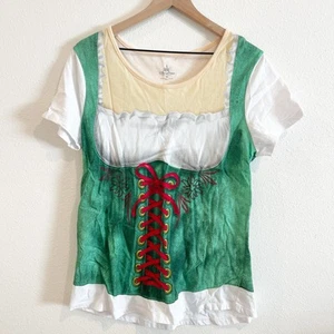 Disney Tshirt Women XL Green Epcot Germany World Showcase Beer Maiden Guten Tag - Picture 1 of 11