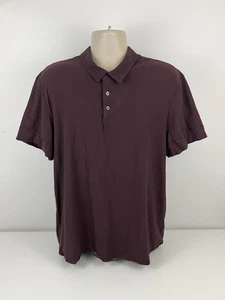 James Perse Polo Shirt Mens Size 4 Standard Burgundy USA Made 100% Cotton EUC - Picture 1 of 7