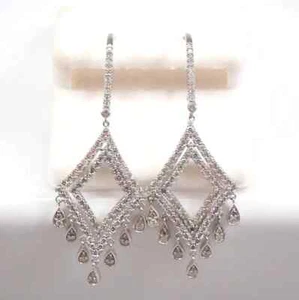 1.80Ct Lab Created Diamond Chandelier Drop Dangle Earrings 14K White Gold Plated - Picture 1 of 7