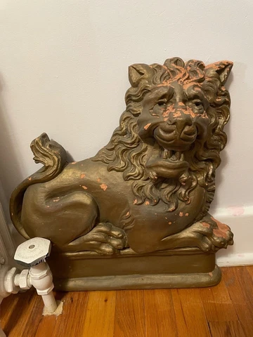 Vintage Terracotta Lion Large Plaque by Jo Mead Cover