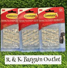 3M Command Clear 6 Mini Hooks 8 Strips Damage Free Hanging Lot of 3 Packs