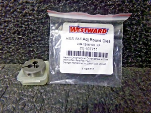WESTWARD HSS Round Adjustable Die, UNF, Die Thread Size: #2-64 (DC) - Picture 1 of 6
