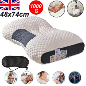 1000G Foam Pillow Cervical Memory For Neck & Shoulder Pain Ergonomic Orthopedic - Picture 1 of 15
