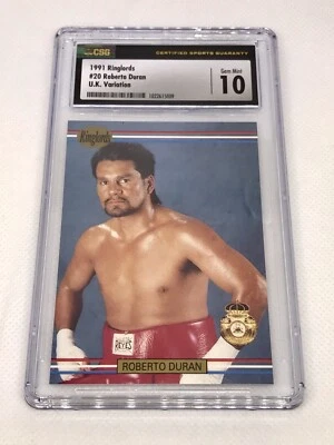 1991 PLAYERS INTERNATIONAL RINGLORDS #20 ROBERTO DURAN *RARE UK VARIANT* CSG 10 - Image 1 of 2