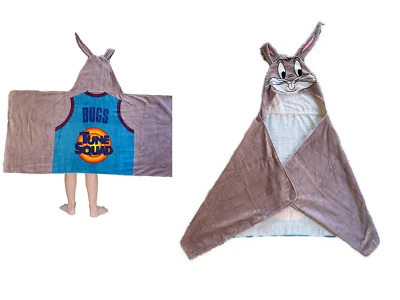 Toalla con capucha Bugs Bunny para baño y playa de algodón suave envoltura de mermelada espacial 24" x 50" Foto 1 de 4