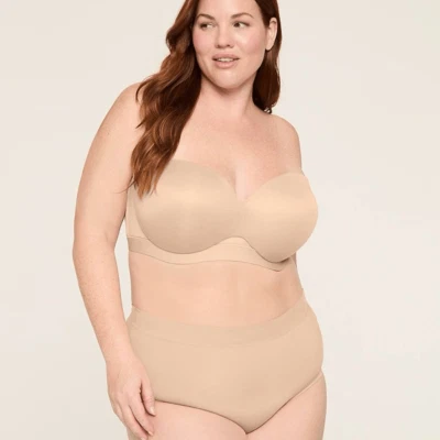 Sujetador sin tirantes multidireccional ligeramente forrado Cacique Comfort Bliss color tostado desnudo talla 46C Foto 1 de 4