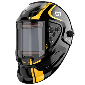 Large Viewing Welding Helmet True Color Auto Darkening Solar Powered Welder Hood - Picture 1 of 6