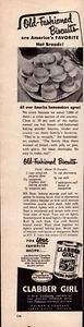 Clabber Girl Baking Powder Old Fashioned Biscuits Recipe Vintage Print Ad 1953 - Picture 1 of 4