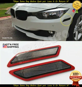 Fits 2012-15 BMW F30 F31 3-SERIES Smoked 2pcs Side Marker Bumper Deflector Lamp - Picture 1 of 3