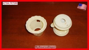 KERZENLAMPE, CREMEFARBENE KERAMIK, 2 STÜCK, 6" HOCH, 3" SOCKEL, - Bild 1 von 3