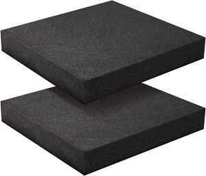 Packung mit 2 schwarzen Polyurethanschaumplatten - 12 x 12 x 2 in anpassbarer Einlage Pa - Bild 1 von 12