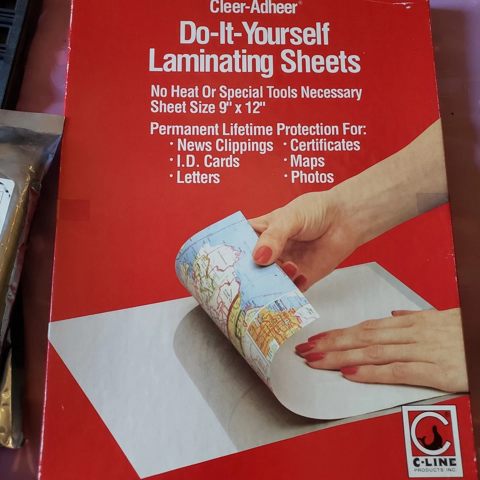 NUEVO Hojas Laminadas Vintage C-Line Cleer Adheer 45 9x12" Hágalo usted mismo 9" Foto 1 de 3