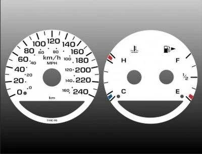 White Face Gauges for 2003-2005 Dodge Neon Metric KPH KMH - Image 1 of 4