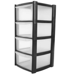 4 cajones grandes de plástico para niños/oficina en casa/toye/unidad de almacenamiento de ropa - Imagen 1 de 3