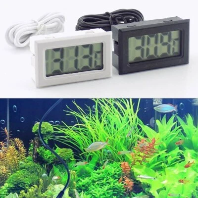 LCD Digital Temperature Thermometer Outdoor Reptile Aquarium Fish Tank Meter - Image 1 of 4