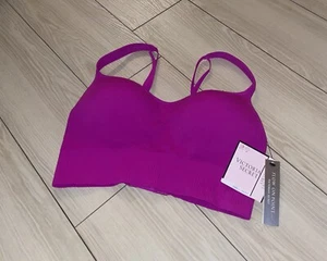 Victorias Secret Flow On Point No Wire Longline Bra Womens S Small Purple New - Picture 1 of 7